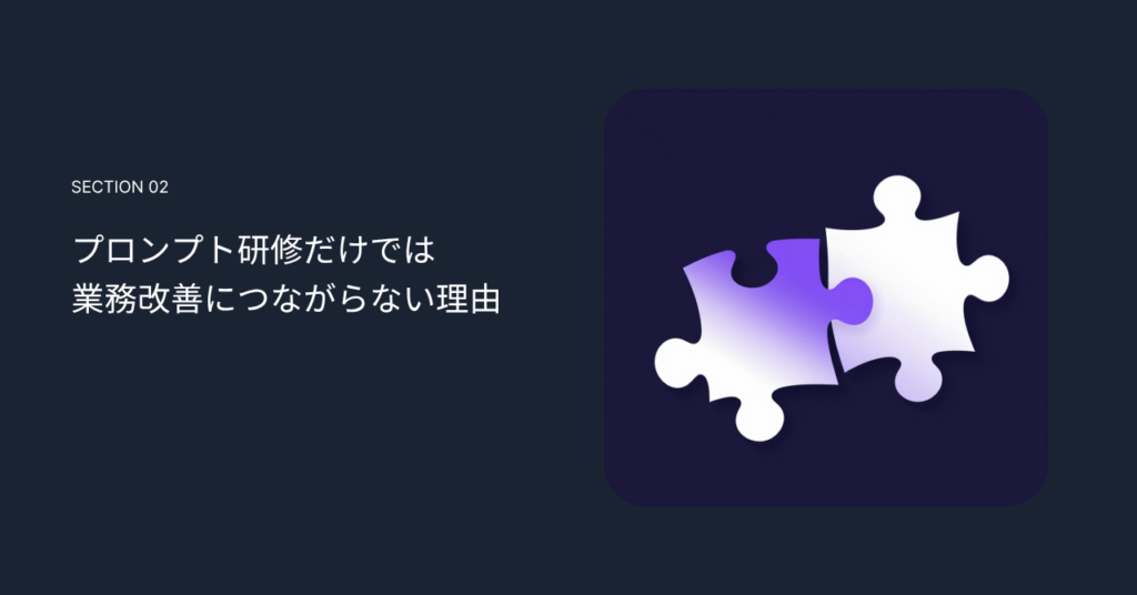 プロンプト研修だけでは業務改善につながらない理由